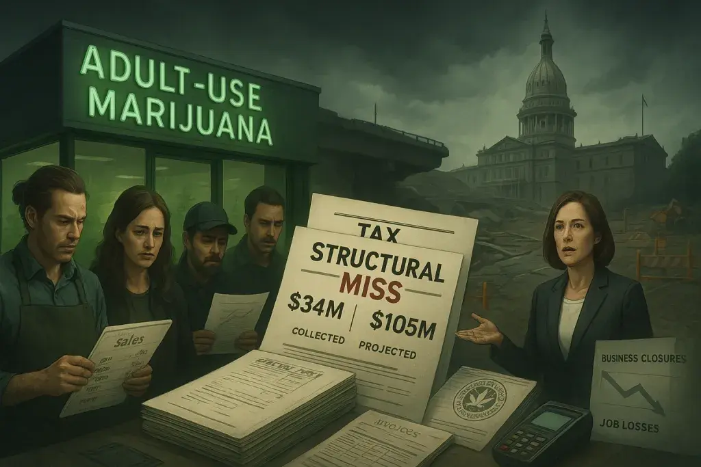 Michigan's Marijuana Wholesale Tax Falls Far Short of Road-Funding Projections