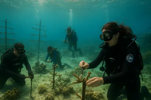 Mote Marine, Veterans Group, and Student Divers Expand Florida Coral Restoration Work